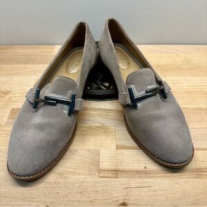 Franco Sarto Genuine Suede Taupe Loafers Slip In Flats Size 6